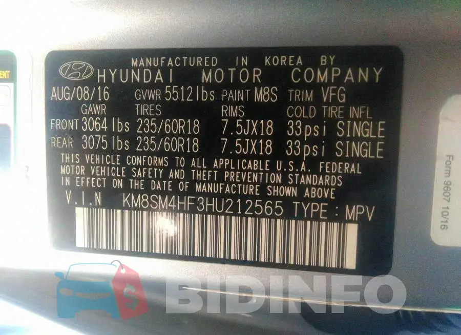 KM8SM4HF3HU212565 Photo# 9