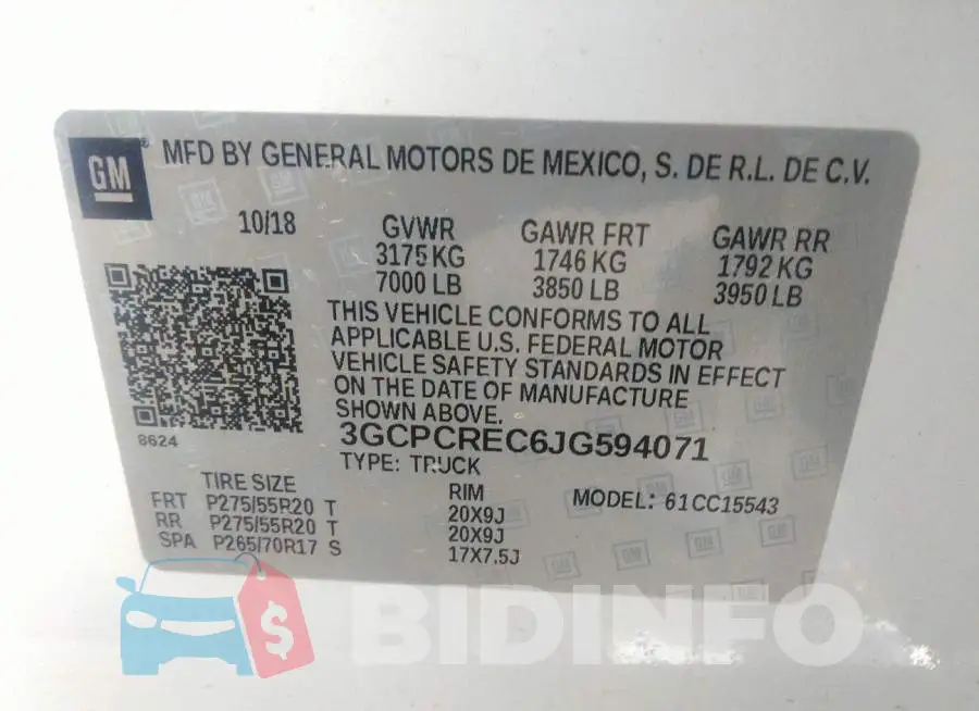 3GCPCREC6JG594071 Photo# 9