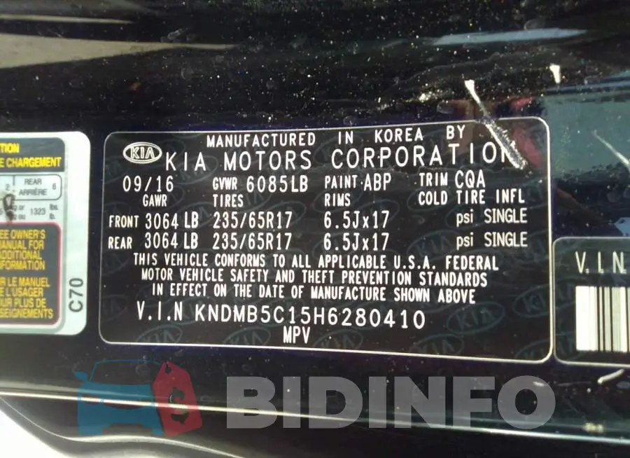 KNDMB5C15H6280410 Photo# 9
