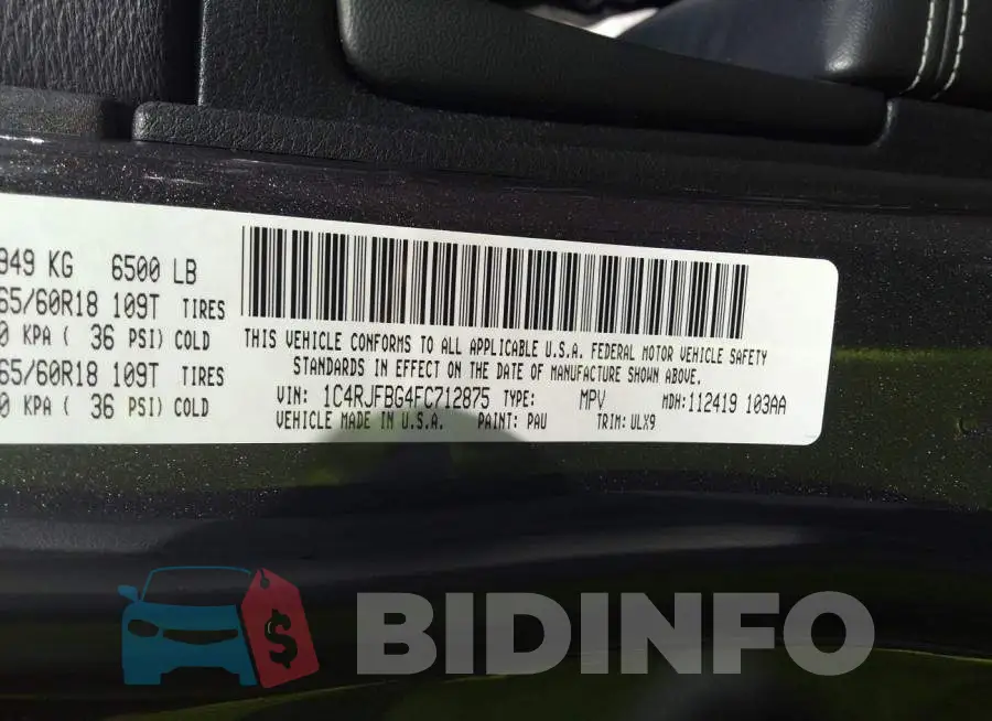 1C4RJFBG4FC712875 Photo# 9