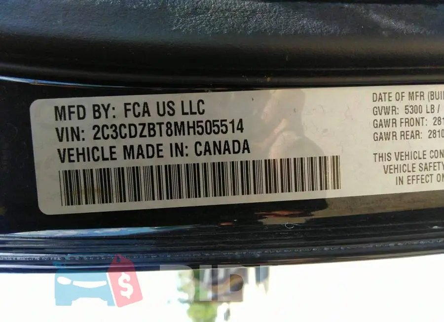2C3CDZBT8MH505514 Photo# 9