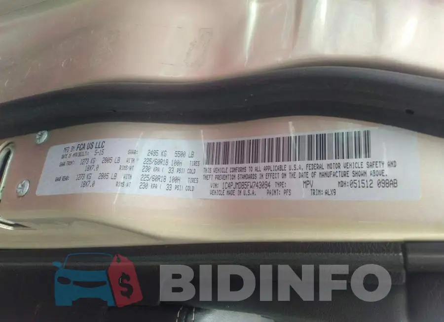 1C4PJMDB5FW743094 Photo# 9