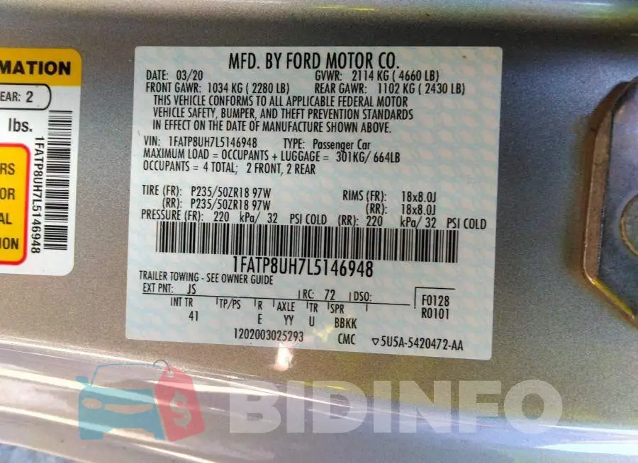 1FATP8UH7L5146948 Photo# 9