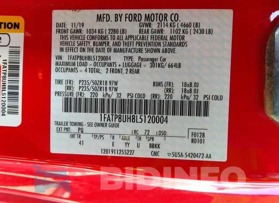 1FATP8UH8L5120004 Photo# 9