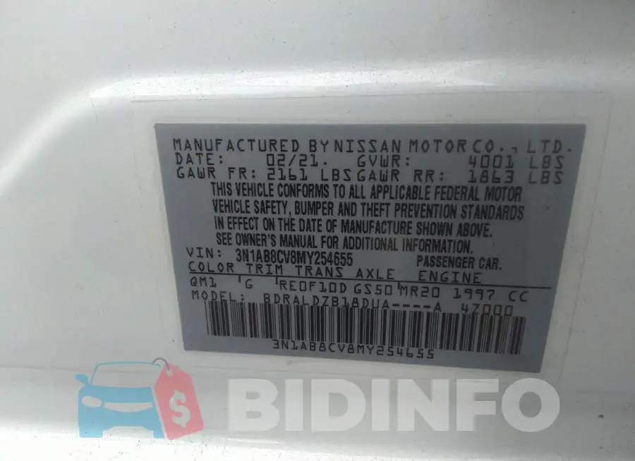 3N1AB8CV8MY254655 Photo# 9