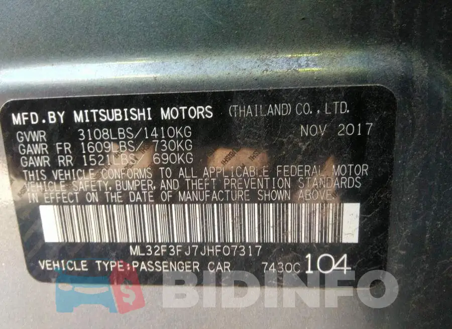 ML32F3FJ7JHF07317 Photo# 9
