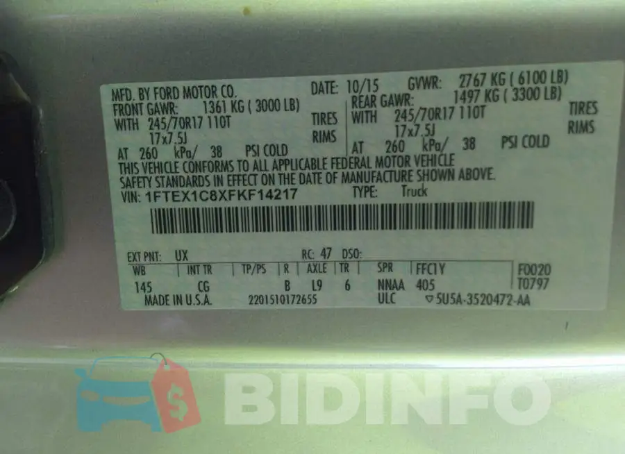 1FTEX1C8XFKF14217 Photo# 9