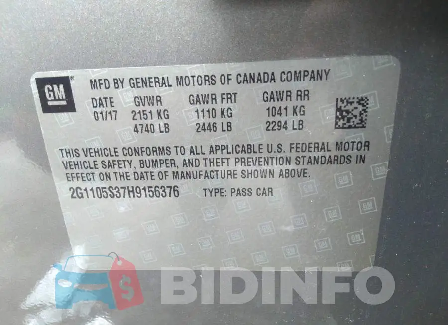 2G1105S37H9156376 Photo# 9