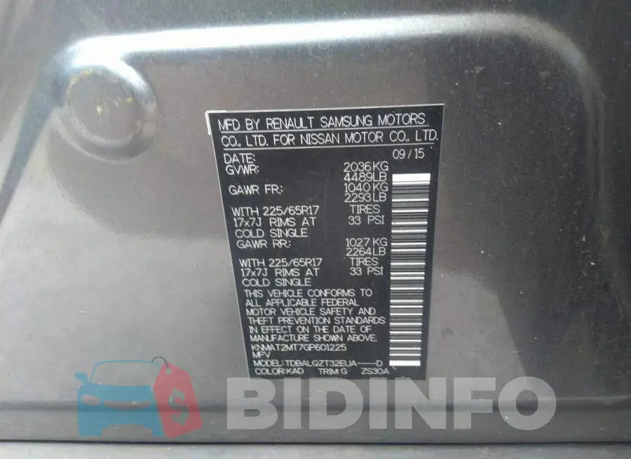 KNMAT2MT7GP601225 Photo# 9