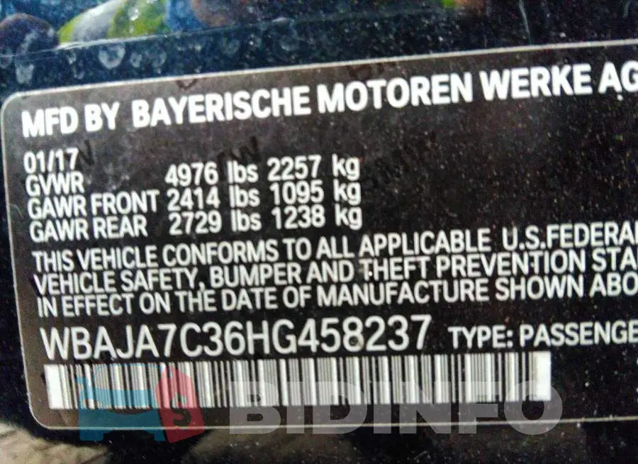 WBAJA7C36HG458237 Photo# 9