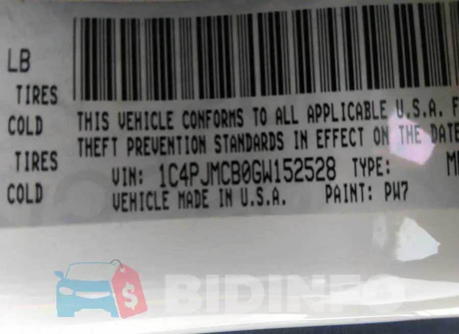 1C4PJMCB0GW152528 Photo# 9