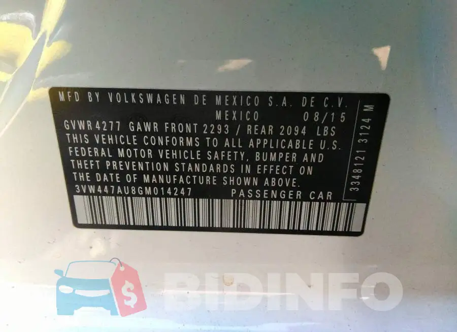 3VW447AU8GM014247 Photo# 9