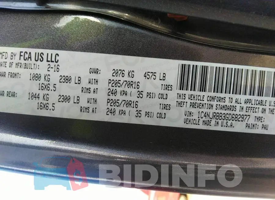 1C4NJRBB3GD682977 Photo# 9