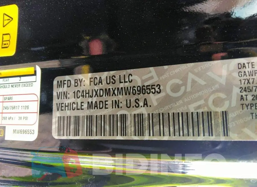 1C4HJXDMXMW696553 Photo# 9
