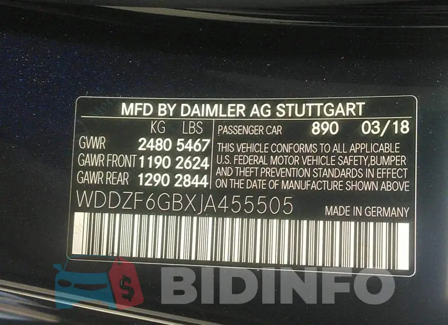 WDDZF6GBXJA455505 Photo# 9