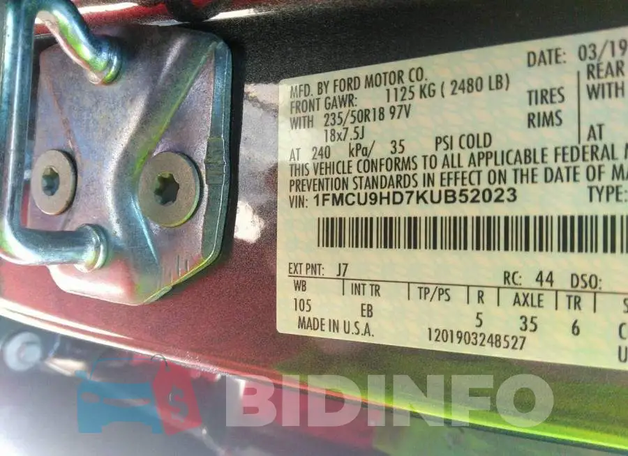 1FMCU9HD7KUB52023 Photo# 9