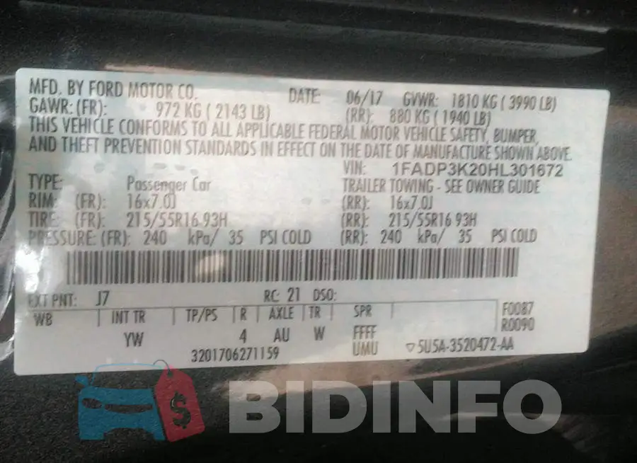 1FADP3K20HL301672 Photo# 9
