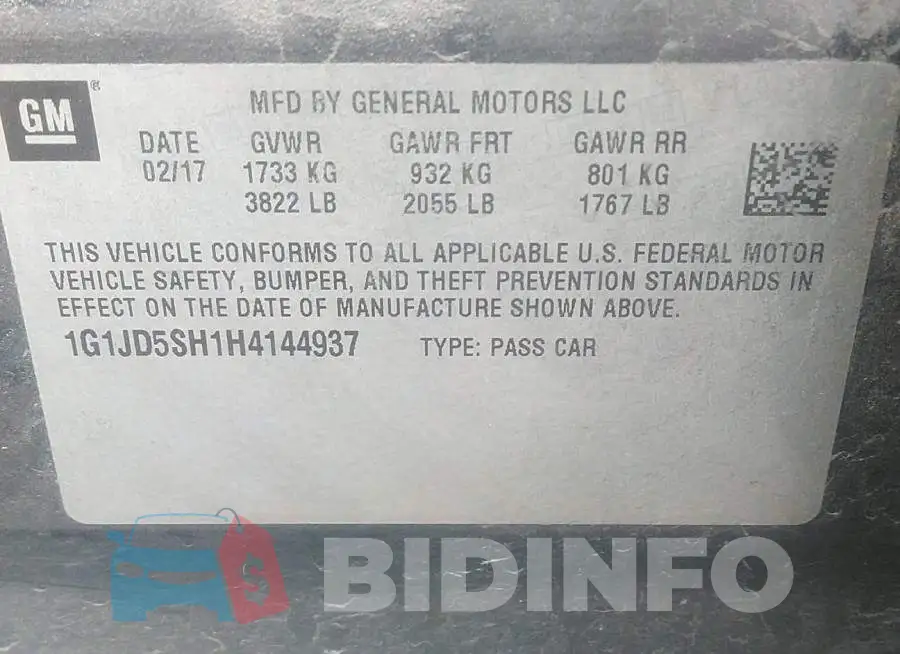 1G1JD5SH1H4144937 Photo# 9