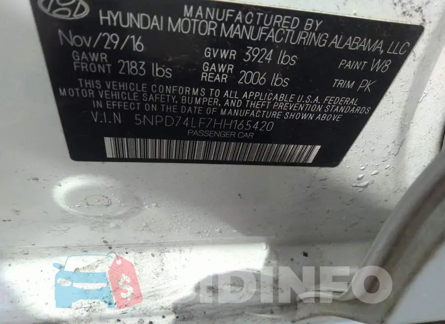 5NPD74LF7HH165420 Photo# 9
