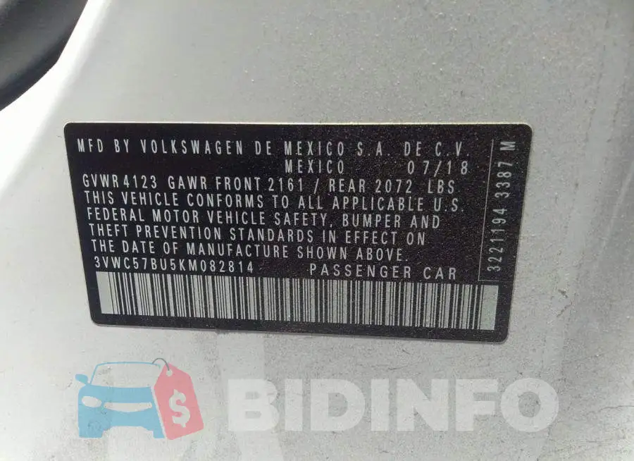 3VWC57BU5KM082814 Photo# 9