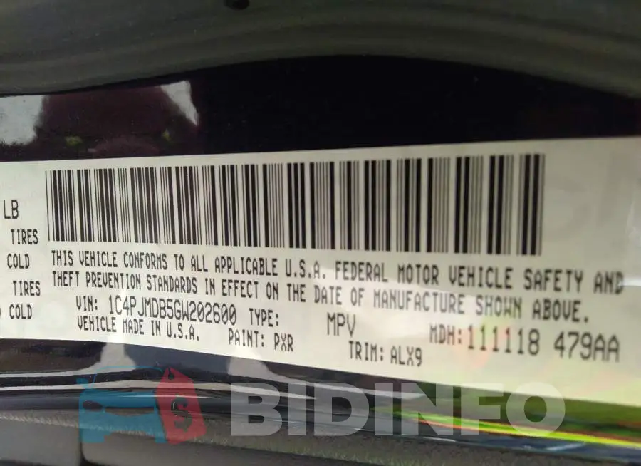 1C4PJMDB5GW202600 Photo# 9