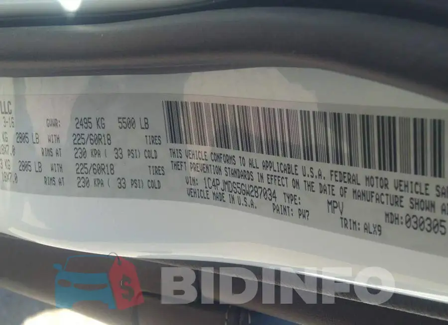 1C4PJMDS5GW287034 Photo# 9