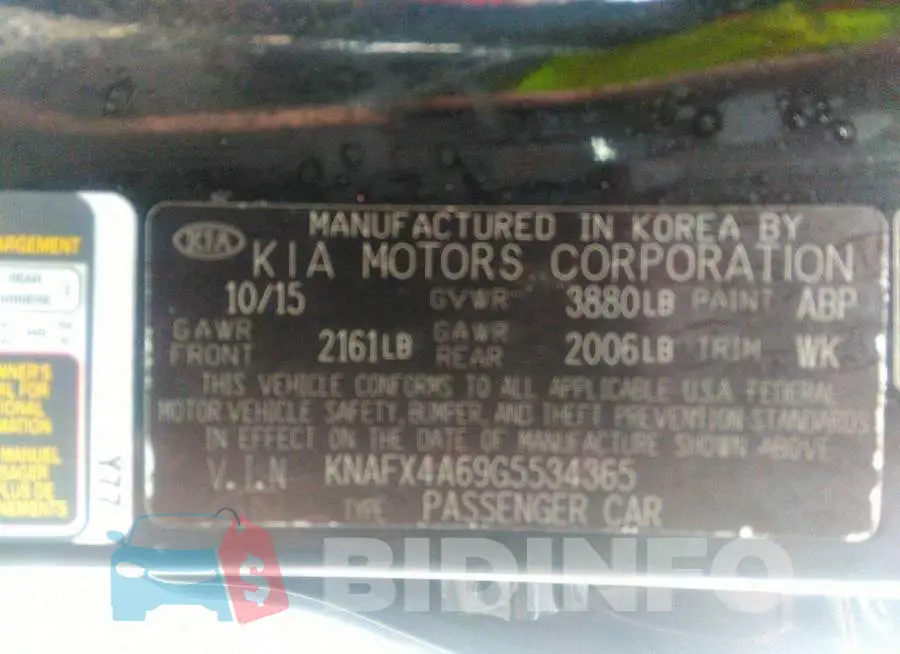 KNAFX4A69G5534365 Photo# 9