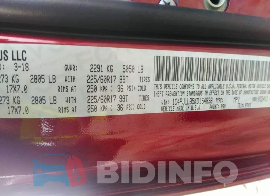 1C4PJLLB5KD154838 Photo# 9
