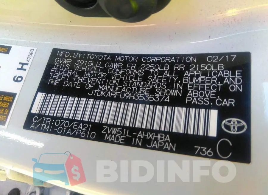 JTDKARFU9H3535374 Photo# 9