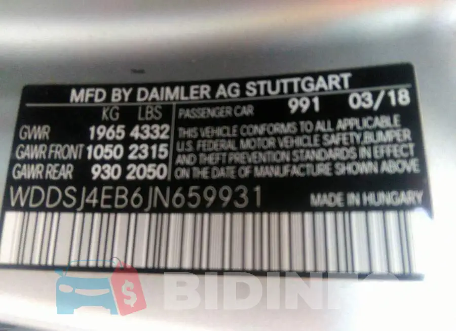 WDDSJ4EB6JN659931 Photo# 9