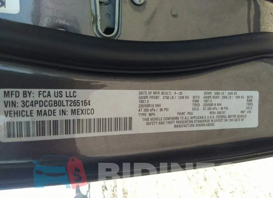 3C4PDCGB0LT265164 Photo# 9