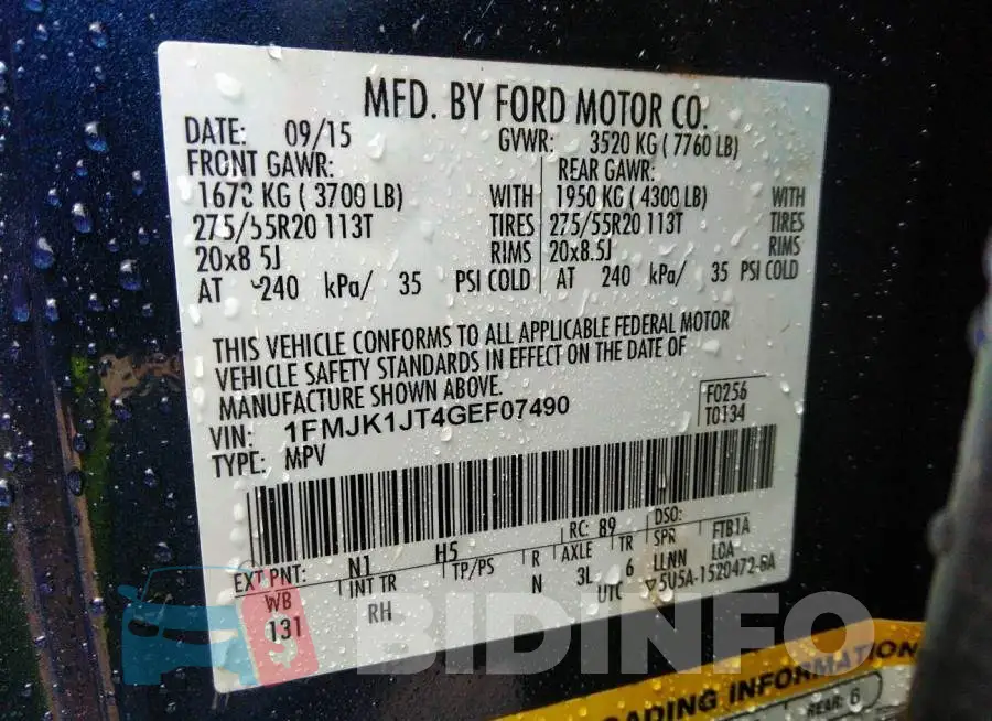 1FMJK1JT4GEF07490 Photo# 9