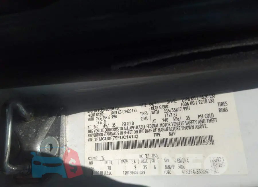 1FMCU0F79FUC14133 Photo# 9