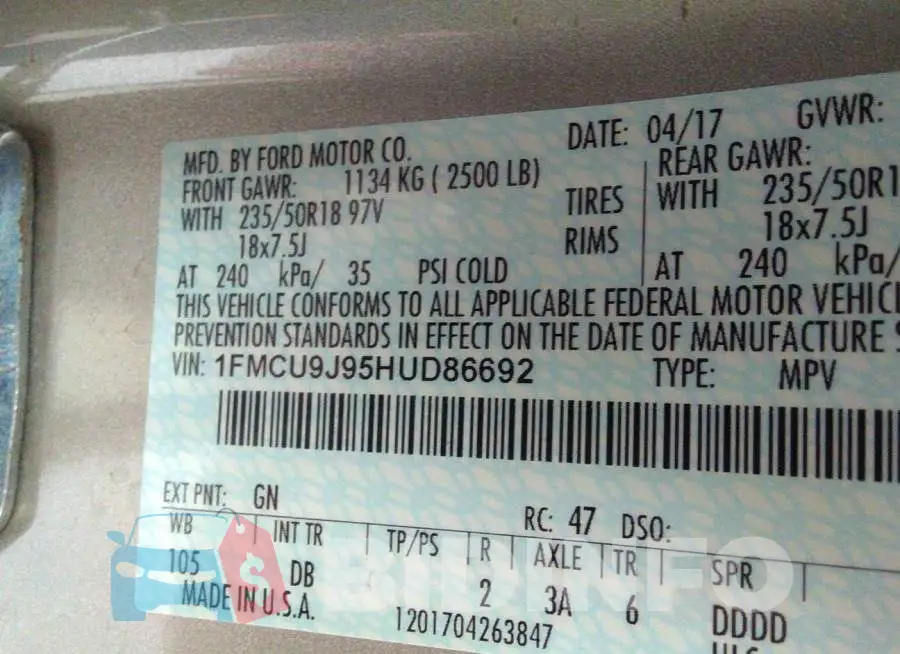 1FMCU9J95HUD86692 Photo# 9