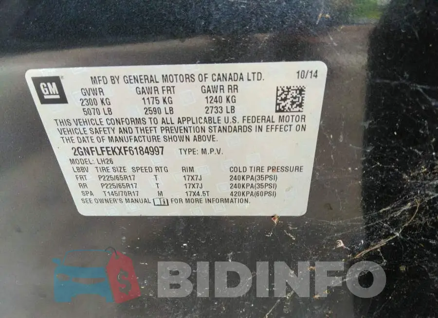 2GNFLFEKXF6184997 Photo# 9