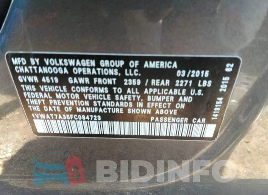 1VWAT7A35FC084723 Photo# 9