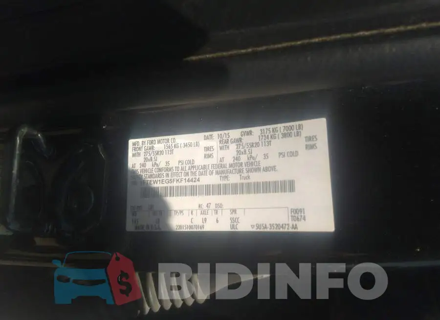 1FTEW1EG5FKF14424 Photo# 9