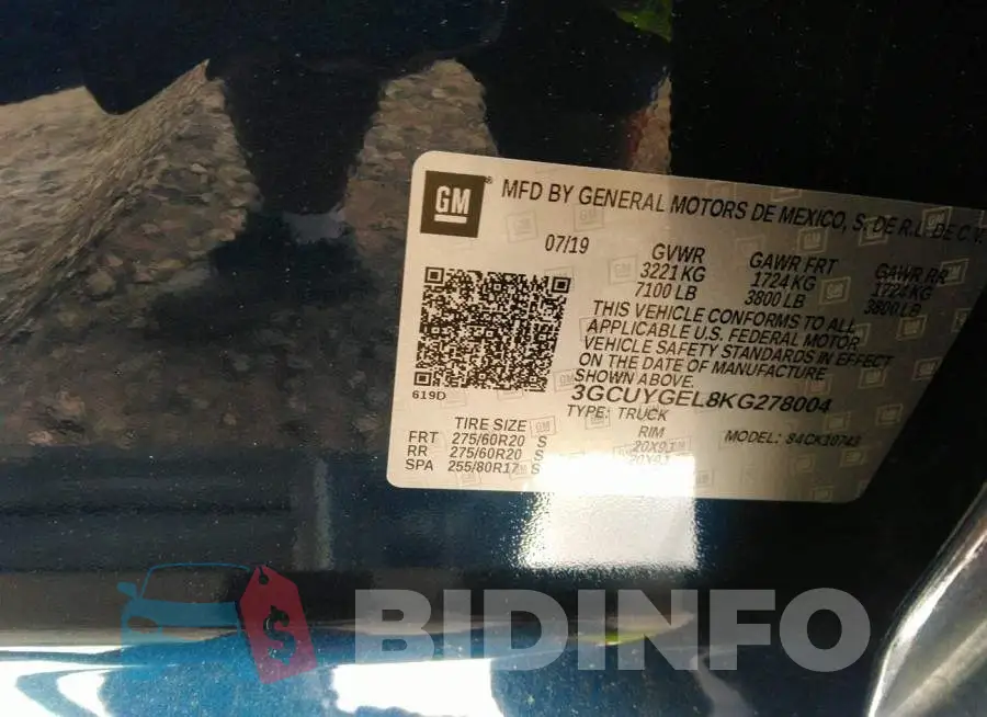 3GCUYGEL8KG278004 Photo# 9