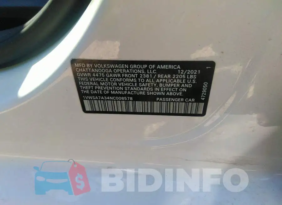 1VWSA7A34NC008578 Photo# 9