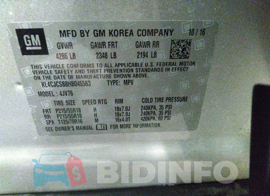 KL4CJCSB8HB045563 Photo# 9