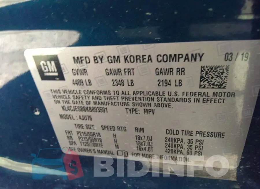KL4CJESB8KB893591 Photo# 9