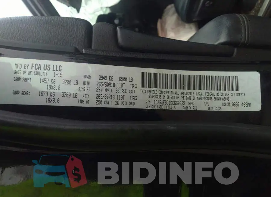 1C4RJFBG1KC660339 Photo# 9