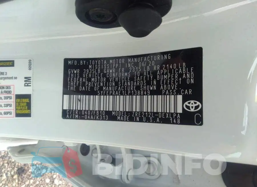 5YFEPRAE1LP138849 Photo# 9