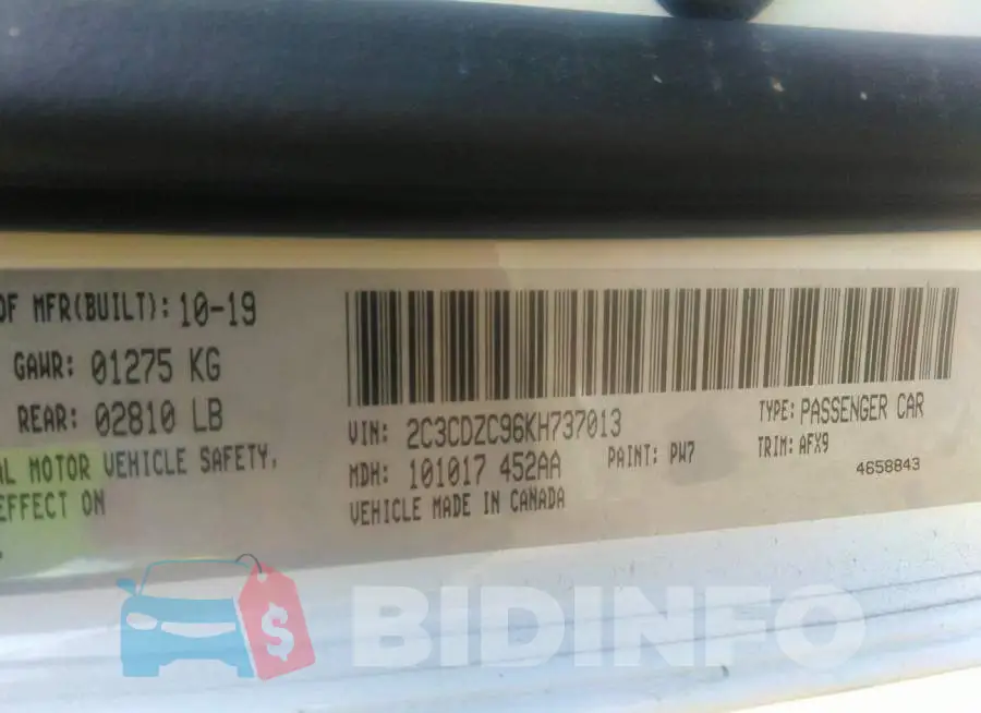 2C3CDZC96KH737013 Photo# 9