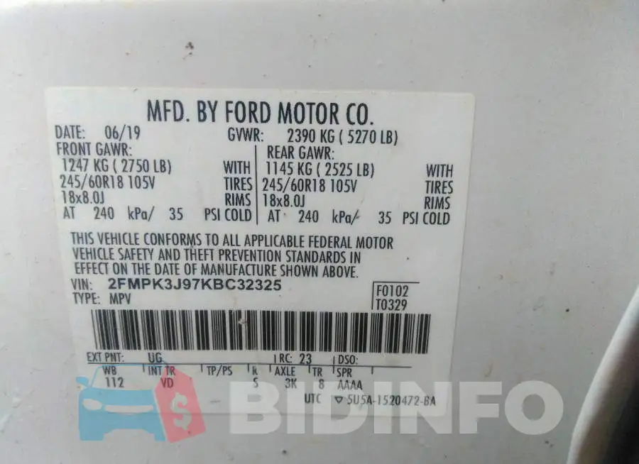 2FMPK3J97KBC32325 Photo# 9