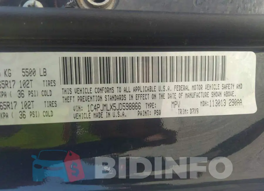 1C4PJMLX5JD598866 Photo# 9