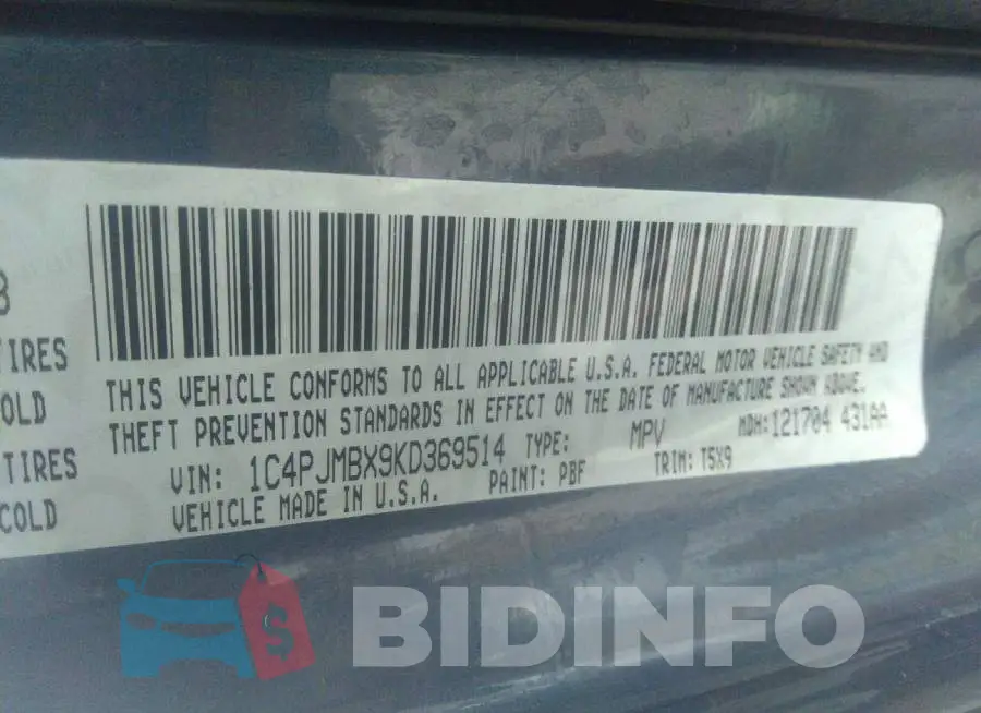 1C4PJMBX9KD369514 Photo# 9