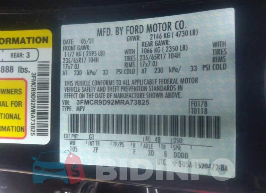 3FMCR9D92MRA73825 Photo# 9
