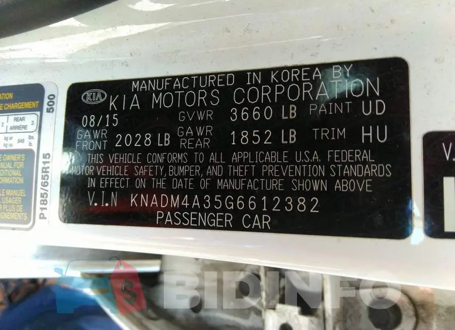 KNADM4A35G6612382 Photo# 9
