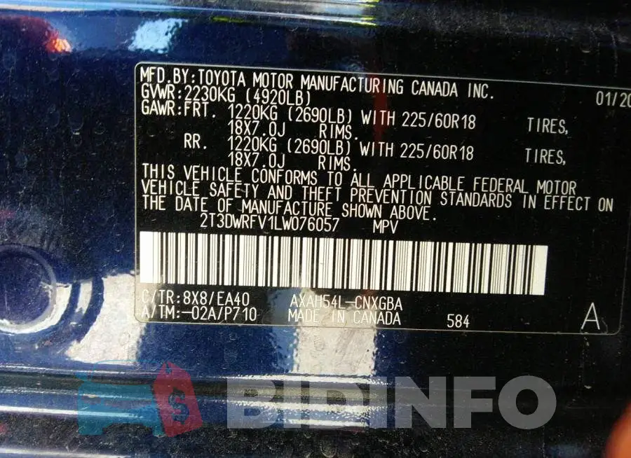 2T3DWRFV1LW076057 Photo# 9